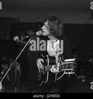 French singer Michel Polnareff on the stage of the Golf-Drouot in Paris.  November 1965 Photo André Crudo Stock Photo