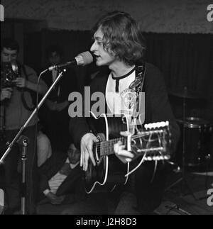 French singer Michel Polnareff on the stage of the Golf-Drouot in Paris.  November 1965 Photo André Crudo Stock Photo