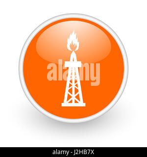 Gas modern design glossy orange web icon on white background. Stock Photo