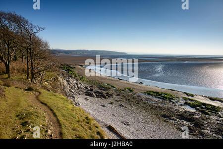 View of Morecambe Bay from Far Arnside, Cumbria, England. Stock Photo