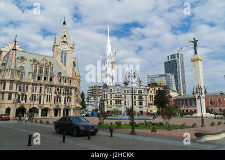 BATUMI, GEORGIA - OCT 7, 2016: View of Europe square in the city centre. September Stock Photo