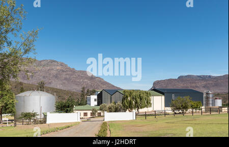 BARRYDALE, SOUTH AFRICA - MARCH 25, 2017: The wine cellar in Barrydale, a small town on the scenic Route 62 in the Western Cape Province Stock Photo