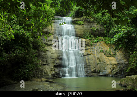 Khoiyachora multisteps waterfalls at Mirsharai Upazila in Chittagong, Bangladesh. Stock Photo