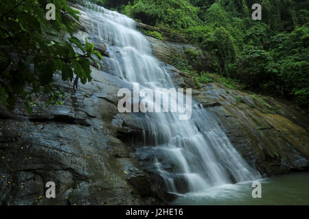 Khoiyachora multisteps waterfalls at Mirsharai Upazila in Chittagong, Bangladesh. Stock Photo