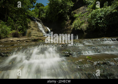 Khoiyachora multisteps waterfalls at Mirsharai Upazila in Chittagong, Bangladesh. Stock Photo