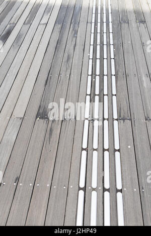 blind pathway metal surface lines warn Stock Photo