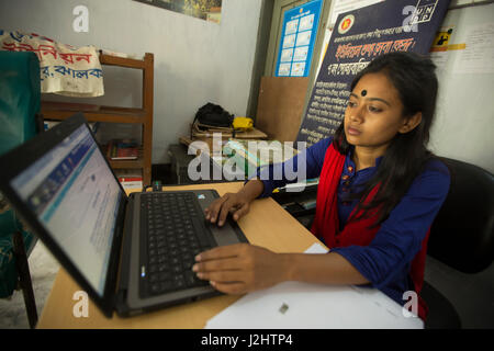 Ponabalia Union Information and Service Centre (UISC) equipped with computer, laptop, printer, multimedia projector, digital camera, webcam and solar  Stock Photo