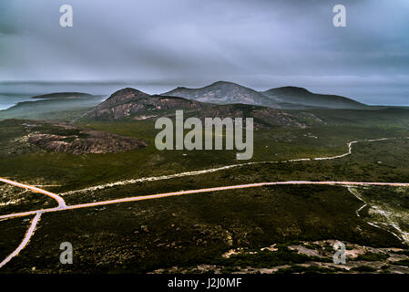 View from the top of Frenchman Peak to the mt Le Grand in Cape Le Grand National Park, Western Australia Stock Photo