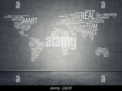 World map in typography Stock Photo