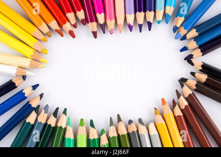 colour pencils on white background Stock Photo