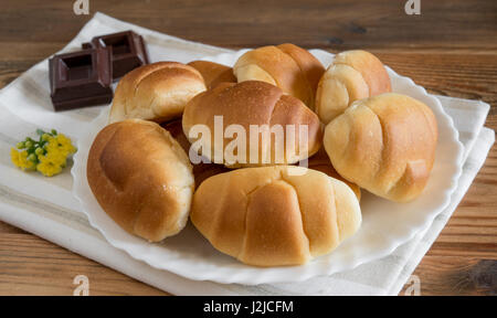 soft and sweet little brioches made with milk,butter,eggs and sugar Stock Photo