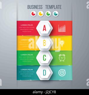 Infographics template four options with hexagon Stock Vector Image ...