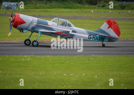 Yakovlev Yak-50 G-HAMM prepares to take of at North Weald Airfield Stock Photo