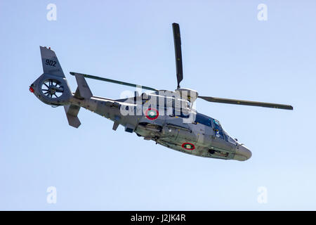 Varna, Bulgaria, April 26.2017 helicopter Panther during an Exercise in the Bay of the Black Sea Stock Photo