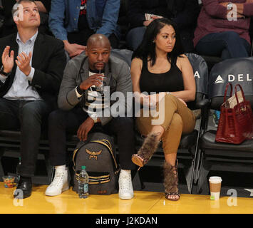 Celebrities at the Lakers game. The Washington Wizards defeated the Los