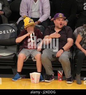 Celebrities at the Lakers game. The Washington Wizards defeated the Los