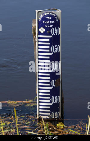 Water depth marker in river with scale Stock Photo: 93045856 - Alamy