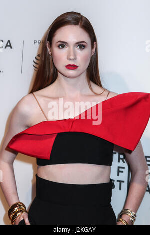 NEW YORK, NY - APRIL 26: Karen Gillan attends 'The Circle' premiere during the 2017 Tribeca Film Festival at BMCC Tribeca PAC on April 26, 2017 in New Stock Photo