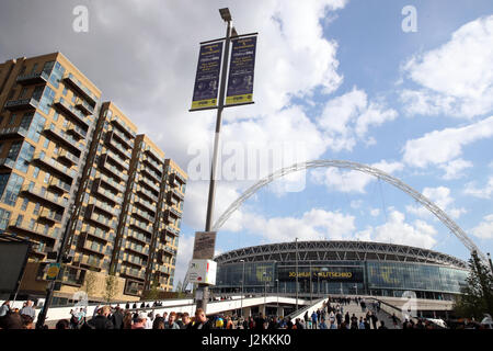 at Wembley Stadium, London. PRESS ASSOCIATION Photo. Picture date: Saturday April 29, 2017. See PA story BOXING London. Photo credit should read: Nick Potts/PA Wire Stock Photo