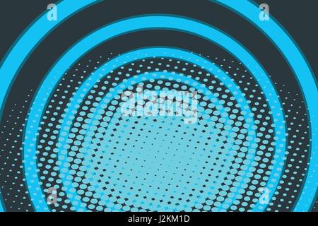 Blue circle ring radio pop art background Stock Vector