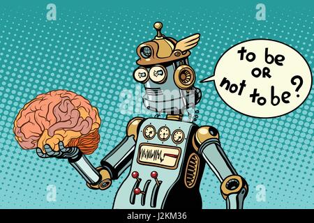 Artificial intelligence and the human brain Stock Vector