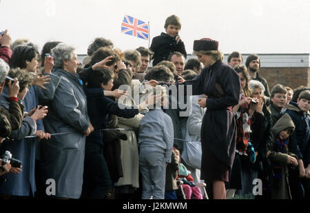 Princess Diana the Princess of Wales visiting Kidderminster UK 6/3/86 Stock Photo
