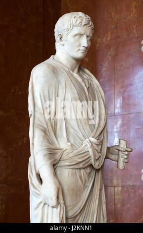 Marble statue of the Emperor Augustus, (63 BC-14 AD), founder of the Roman Empire and its first Emperor, date after 27 BC Stock Photo