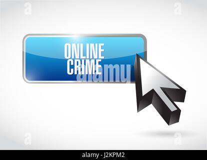 online crime button sign concept illustration design isolated over white Stock Photo