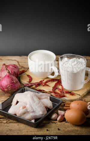 aw chicken wings with spices - ready for cooking Stock Photo