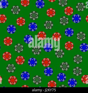 Gambling Plastic Colored Chips Seamless Pattern Stock Vector