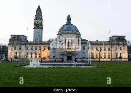 City Hall in Cardiff, South Wales. Stock Photo