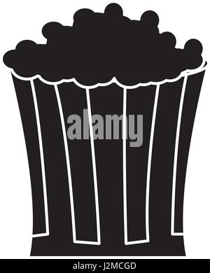 pop corn food celebration party silhouette Stock Vector