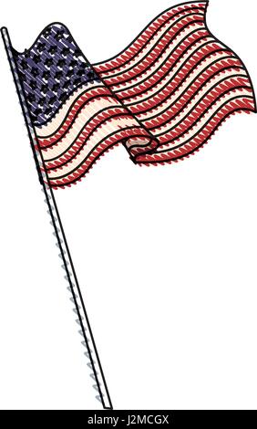 Download drawing united states of america flag wave Stock Vector ...