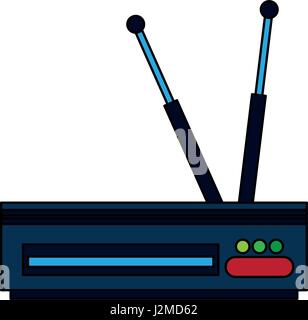 colorful graphic decoder antenna tv Stock Vector
