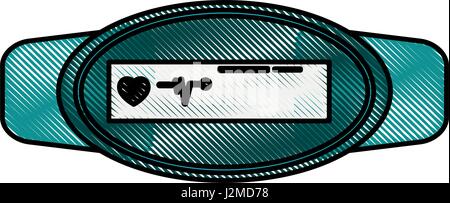 color blurred stripe fitness band hand bracelet with electronic screen Stock Vector