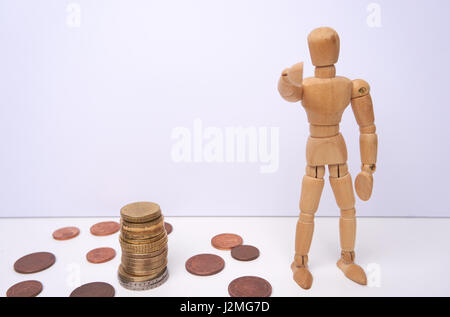 WE WANT YOU - Wooden mannequin, puppet, points his finger at you with copyspace.Making money. Isolated, white background. Stock Photo