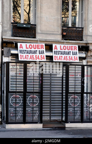 Closed restaurant, Montmartre, Paris, France Stock Photo