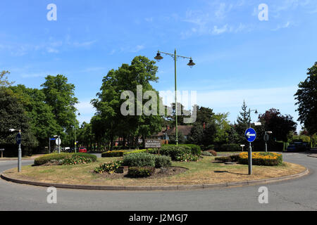 Britains first roundabout built in c.1909, Letchworth Garden City, Hertfordshire, England, UK Stock Photo