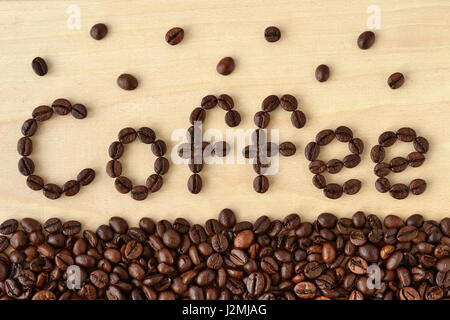 Coffee written with coffee beans Stock Photo