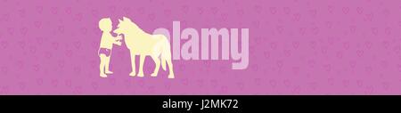 Logo of Smiling Baby Playing with Pet Dog Silhouette - Minimalist Vector Elements Stock Vector