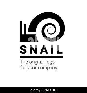 Snail is a creative black logo symbol suitable for industrial organization. Unusual and beautiful vector sign Stock Vector