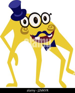 Cute and Funny Monster Avatar - Animated Cartoon Character in Flat Vector Stock Vector