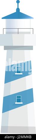 Isolated Lighthouse Object in Minimalist Vector Isolated on Clear White Background Stock Vector