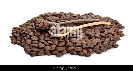 sacha inchi peanut seed with wooden spoon isolated. Stock Photo