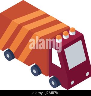 Isometric Service Truck Object or Icon - Element for Web, Tileset Map, Landscape Design, Urban Architecture Stock Vector