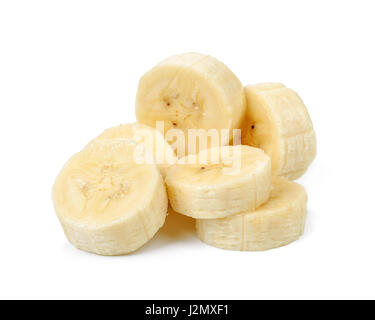 Slice banana isolated on white background . Stock Photo