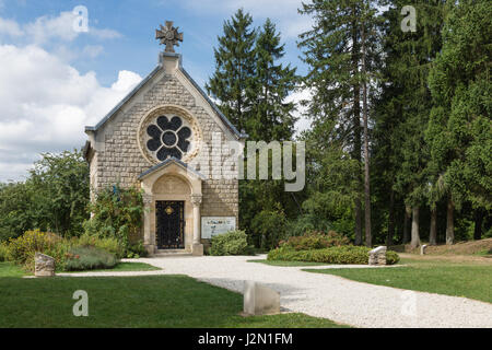 Memorial chapel at the former place of the French village Fleury which was completely destroyed during First World War One Stock Photo