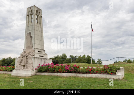 Memorial at First World War One battlefield Butte de Vauquois near Verdun, France Stock Photo
