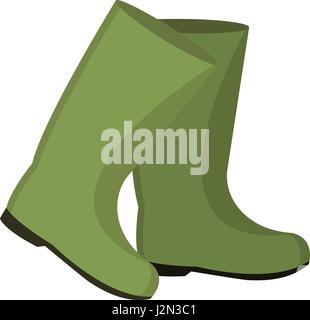 Rubber boots for fishing. icon flat, cartoon style. Isolated on white background. Vector illustration, clip-art. Stock Vector