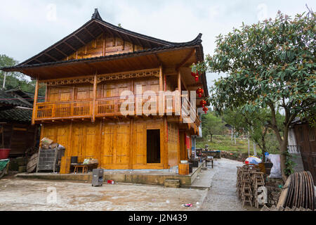 Matang, a Gejia Village in Guizhou, China.  Private House in Village. Stock Photo